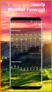 Home screen clock and weather,world weather radar screenshot