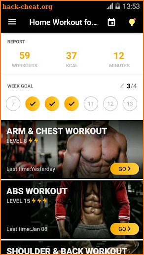 Home Workout for Men - Bodybuilding screenshot