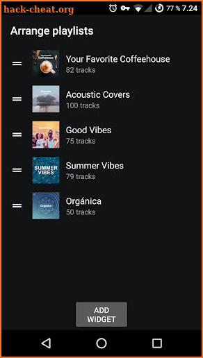 Homescreen Playlists for Spotify screenshot