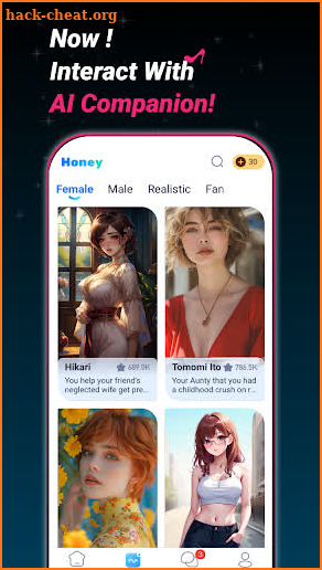 Honey & Roleplay AI Chatbot screenshot