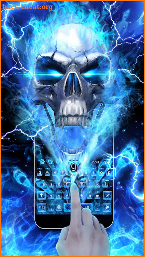 Horrible 3D Blue Flaming Skull Keyboard screenshot