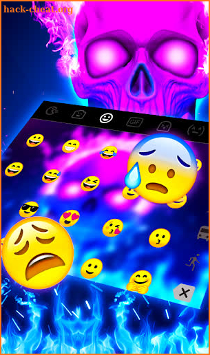 Horror Neon Fire Skull keyboard theme screenshot