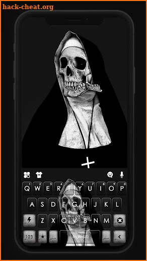 Horror Skull Nun Keyboard Background screenshot