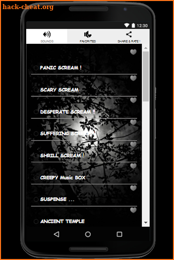 Horror sounds screenshot