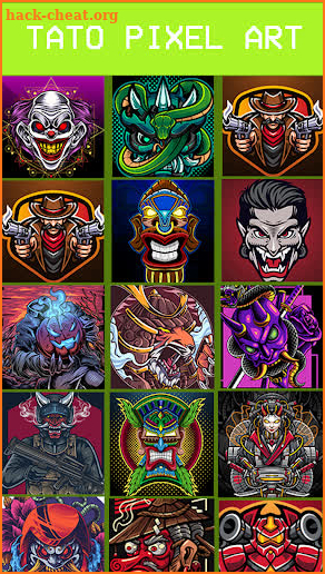 Horror Tattoo Pixel Coloring screenshot