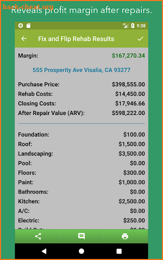 House Flip Analysis screenshot