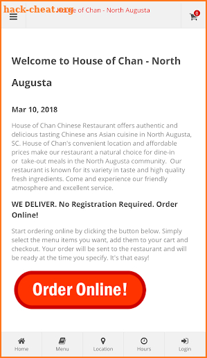 House of Chan North Augusta Online Ordering screenshot