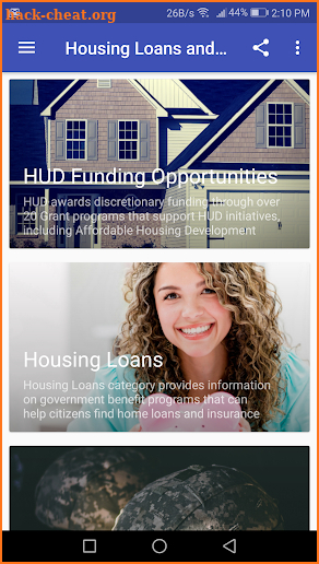 Housing Loans and Grants screenshot