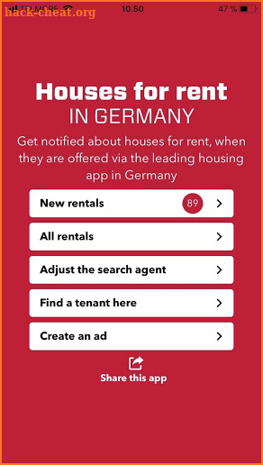 Housing rentals in Germany screenshot