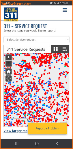 Houston 311 Citizen Portal screenshot
