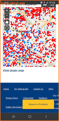 Houston 311 Citizen Portal screenshot
