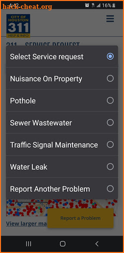 Houston 311 Citizen Portal screenshot