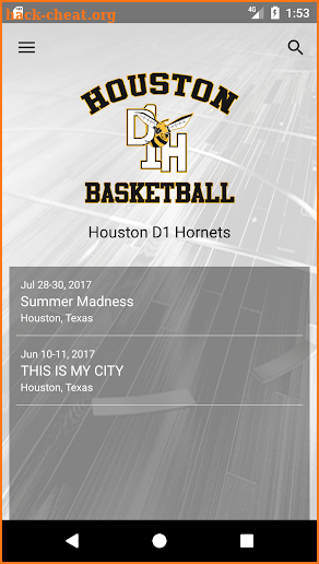 Houston D1 Hornets screenshot