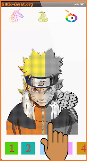 How to Draw and color by number Naruto screenshot