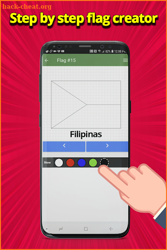 How to draw flags of Asia screenshot