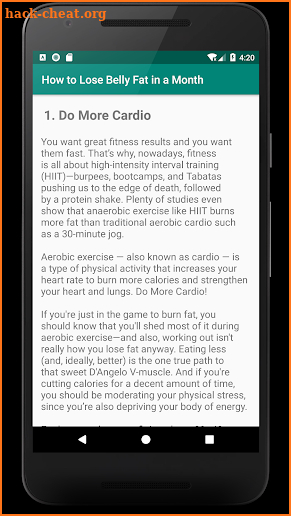 How to Lose Belly Fat in a Month screenshot