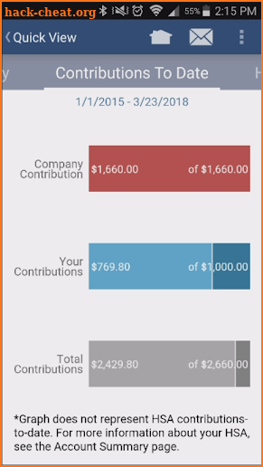 HSA BANK ACCOUNTS for BCBSSC screenshot