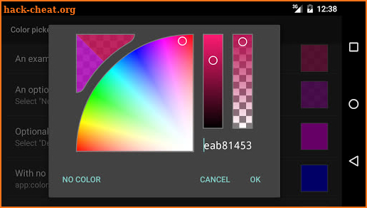 HSV-Alpha Color Picker Demo screenshot