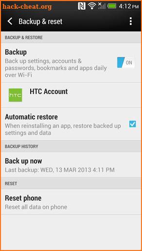 HTC Backup screenshot