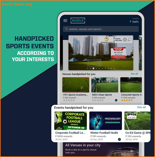 Hudle - Book Sports Venues and Sports Events screenshot