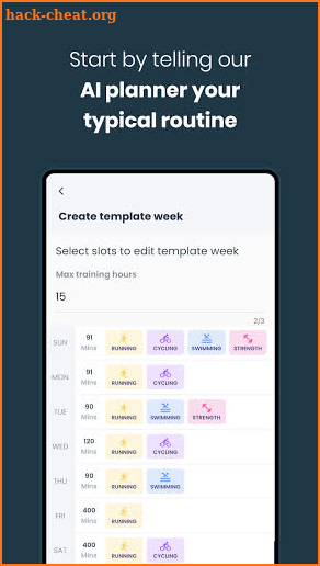 Humango: AI training planner screenshot