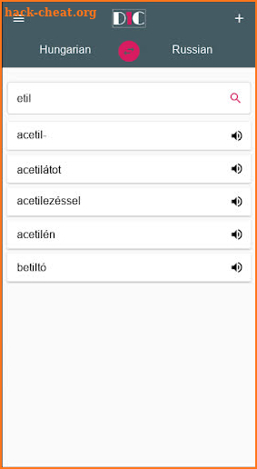 Hungarian - Russian Dictionary (Dic1) screenshot