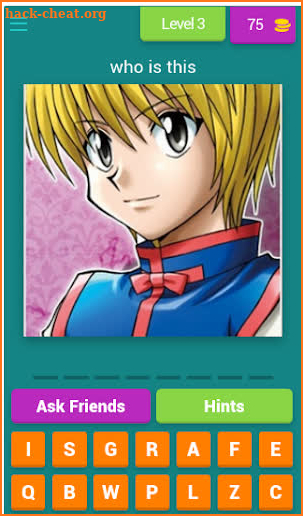 Hunter x Hunter character quiz screenshot