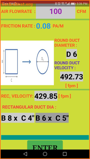 HVAC DUCTULATOR screenshot