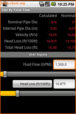 HVAC Pipe Sizer - Liquid screenshot