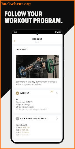 HWPO - Training app screenshot