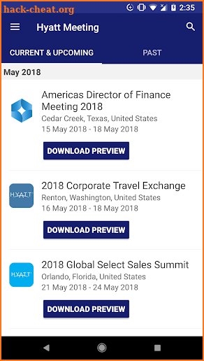 Hyatt Meetings screenshot