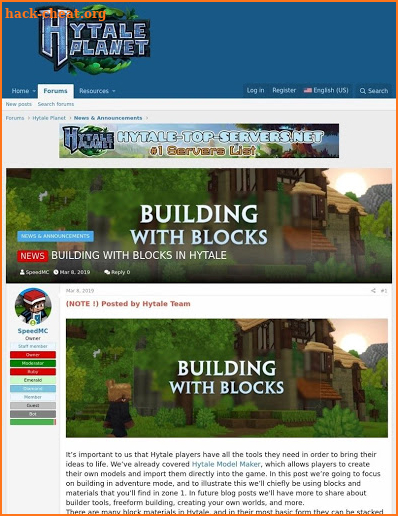 Hytale Planet | Hytale Forum screenshot