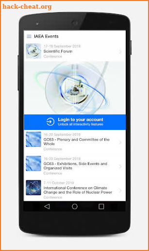 IAEA Conferences and Meetings screenshot