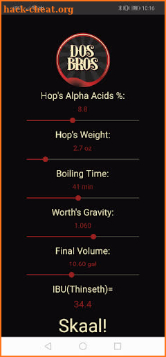 IBU (international bitterness units) Calculator screenshot