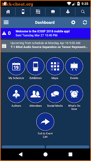 ICASSP Events screenshot