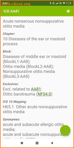 ICD-11 Disease Diagnoses Codes screenshot