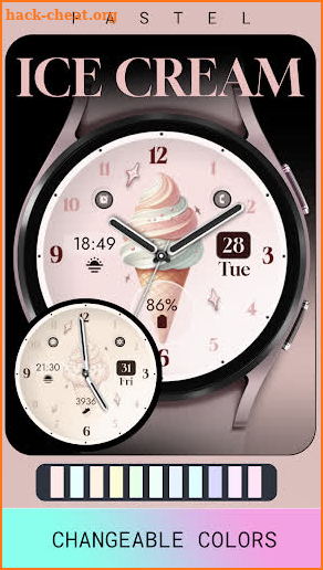 Ice Cream Pastel Watch Face screenshot