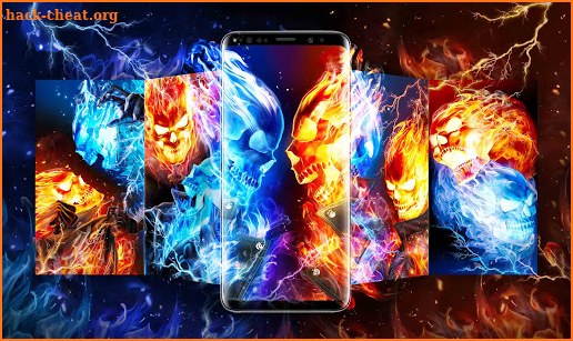 ice Fire Skull Wallpaper Themes screenshot