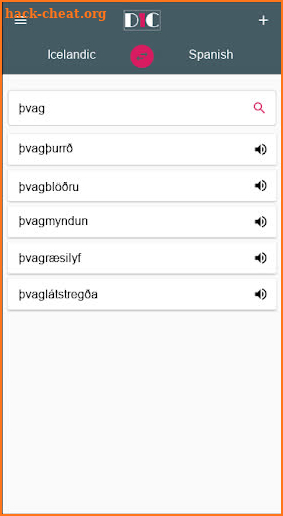 Icelandic - Spanish Dictionary (Dic1) screenshot