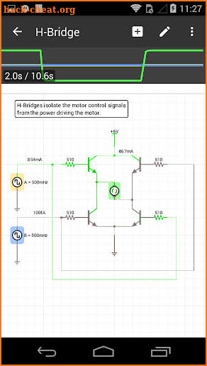 iCircuit Electronic Circuit Simulator screenshot