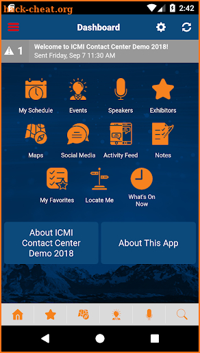 ICMI Events screenshot