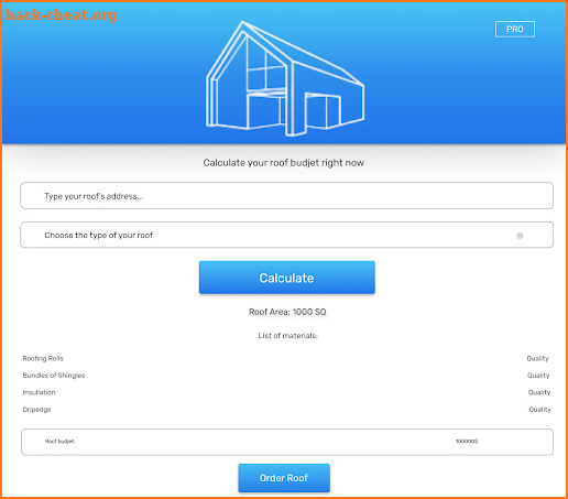 ID Roofing Calculator screenshot