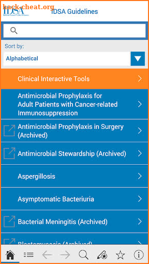 IDSA Practice Guidelines screenshot