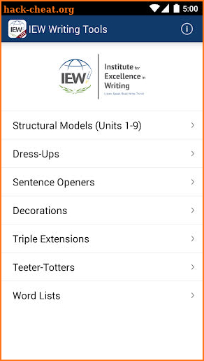 IEW Writing Tools screenshot