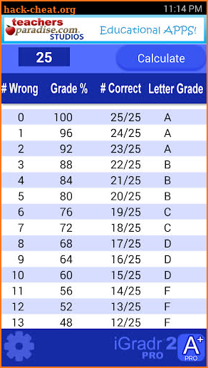 iGradr2 PRO Grade Calculator screenshot