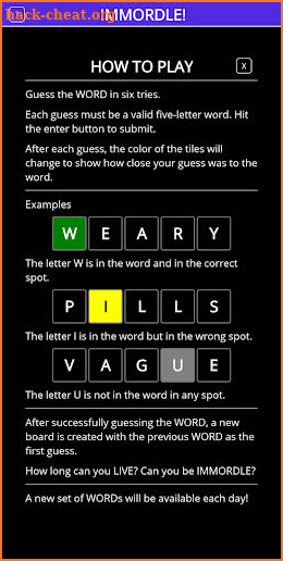 Immordle - Daily Word Game screenshot