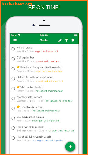 improve My Life: Tasks & Eisenhower Matrix screenshot