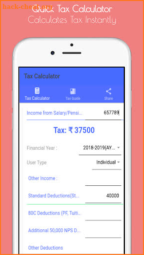 Income Tax Calculator 2018 - 2019 India screenshot