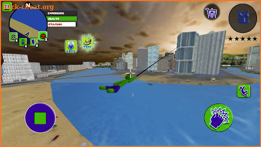 Incredible Green Monster Stickman Rope Hero screenshot