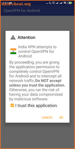 India VPN - Plugin for OpenVPN screenshot